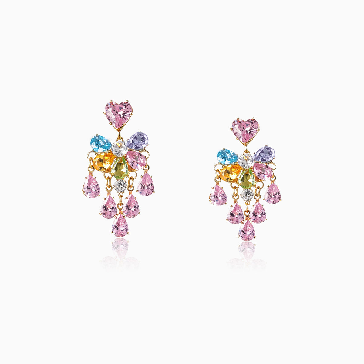Prism Heart Teardrop Earrings
