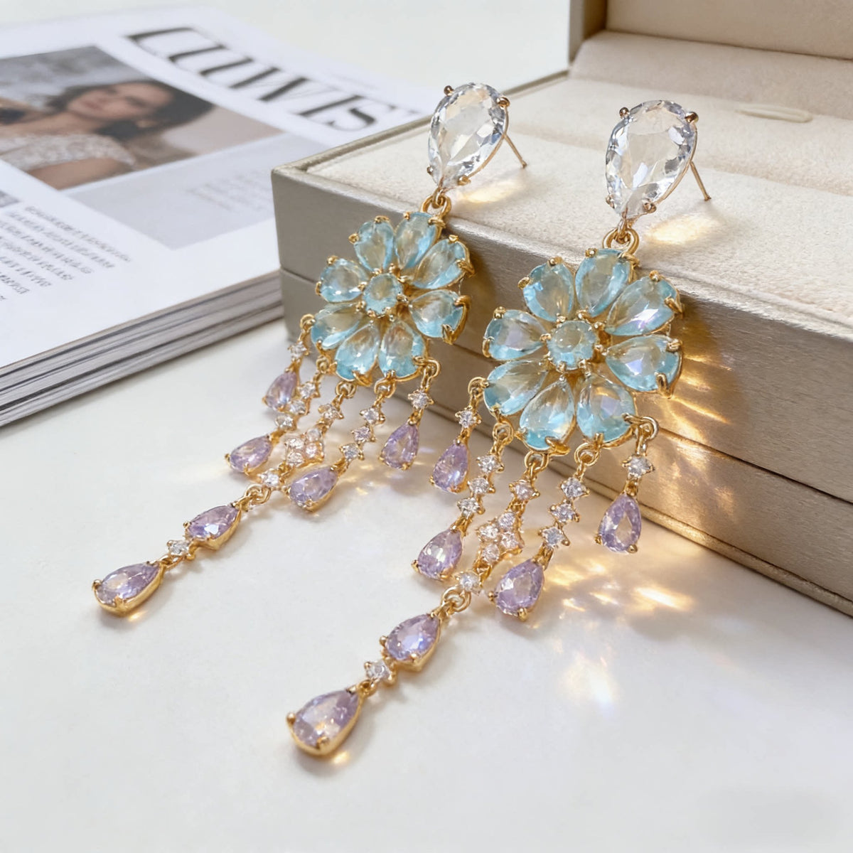 Bloom Drop Fringe Earrings