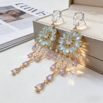 Bloom Drop Fringe Earrings