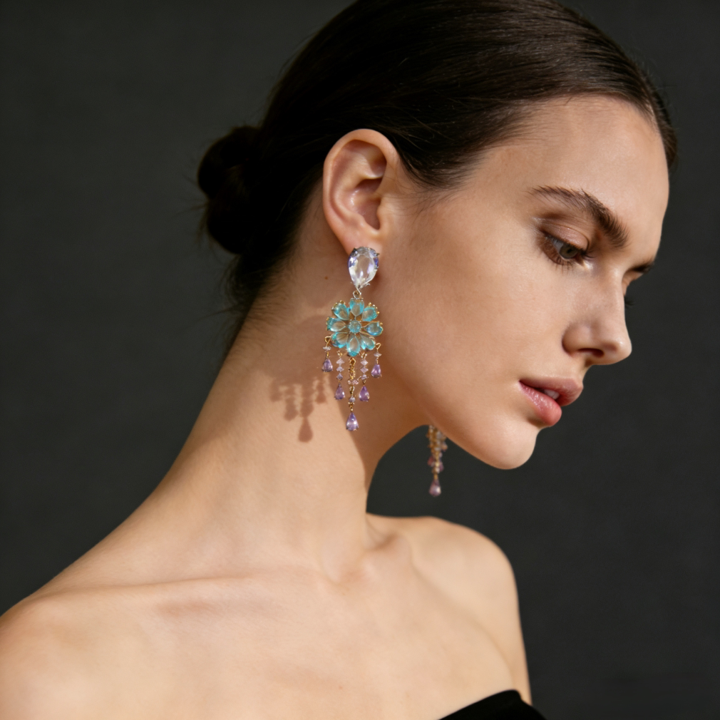 Bloom Drop Fringe Earrings