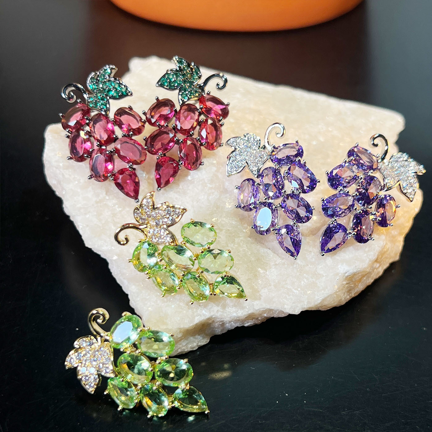 Juicy Grape Charm Earrings