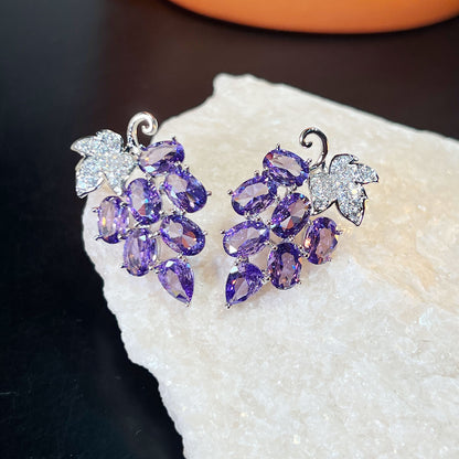 Juicy Grape Charm Earrings