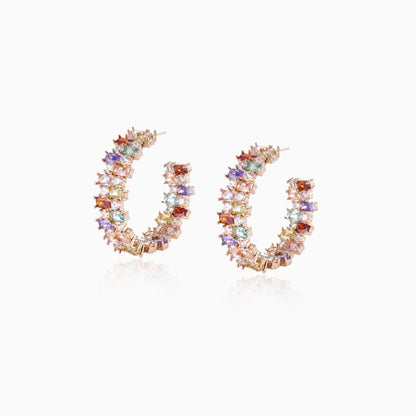 Multicolor Block Split Hoop Earrings