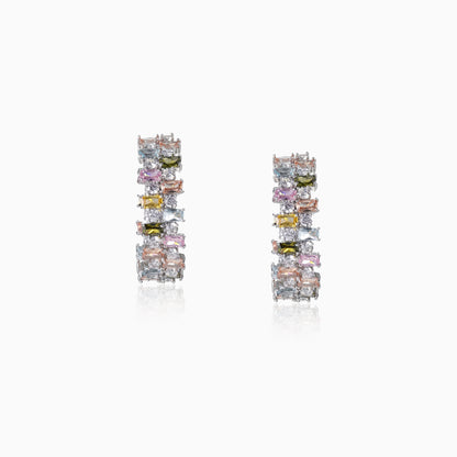 Multicolor Block Split Hoop Earrings