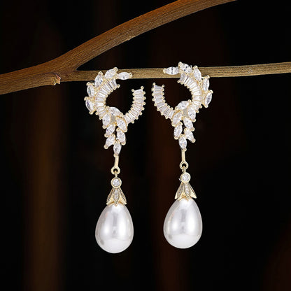 Elegance Pearl Dangle Earrings