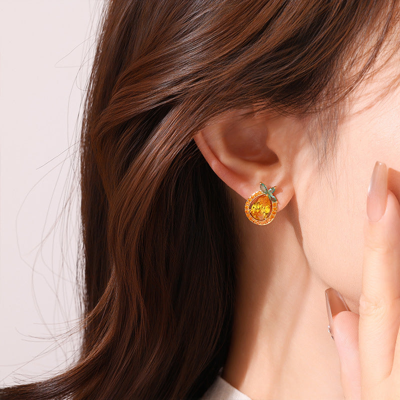 Juicy Pear Charm Earrings