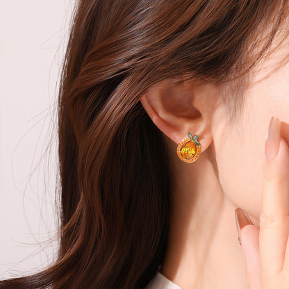 Juicy Pear Charm Earrings