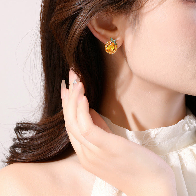 Juicy Pear Charm Earrings