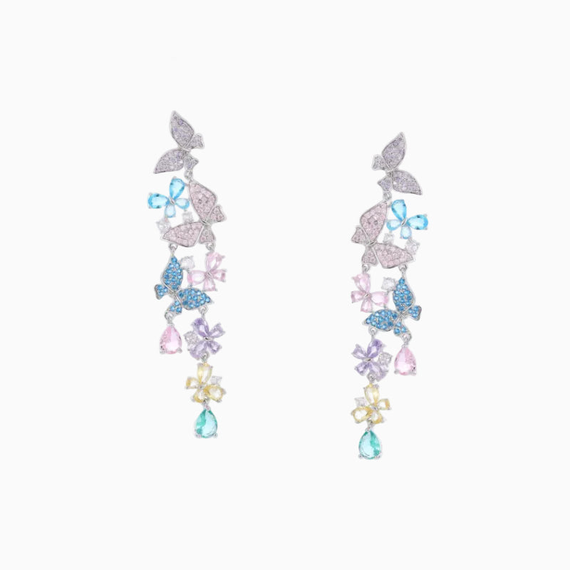 Layered Butterfly Dangle Earrings