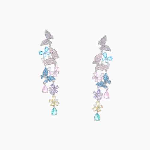 Layered Butterfly Dangle Earrings