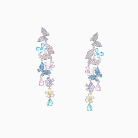 Layered Butterfly Dangle Earrings
