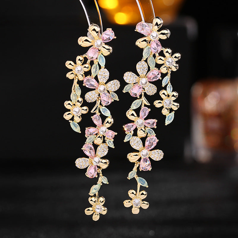 Golden Blossom Dangle Earrings