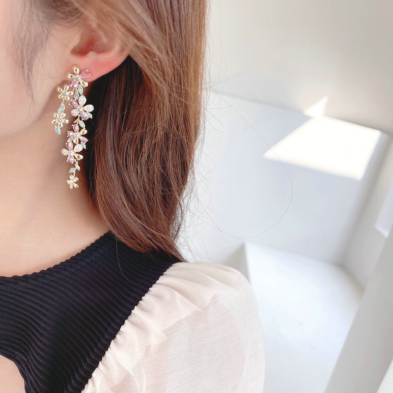 Golden Blossom Dangle Earrings
