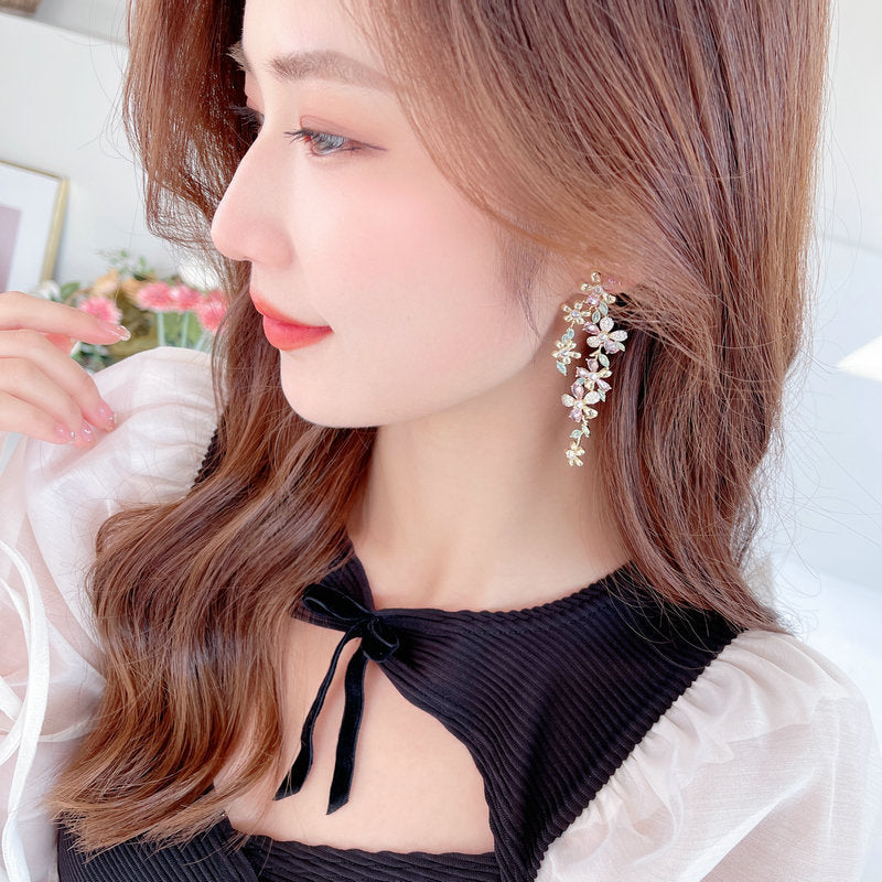 Golden Blossom Dangle Earrings