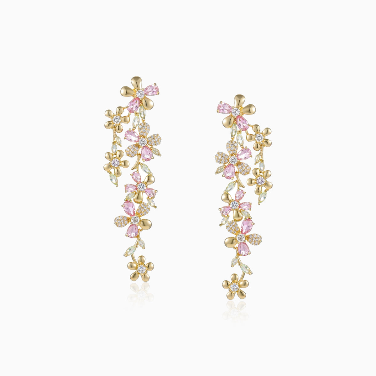 Golden Blossom Dangle Earrings