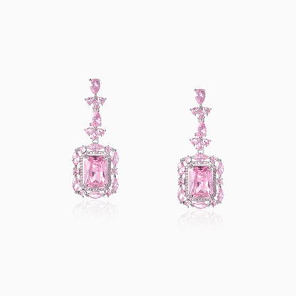 Pink Cushion Drop Earrings