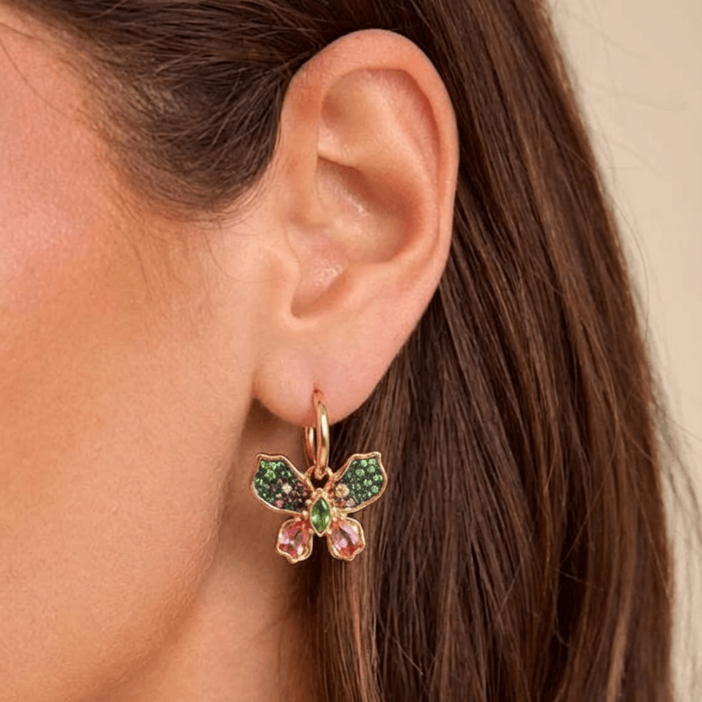Kaleidoscope Drop-Wing Hoops Earrings