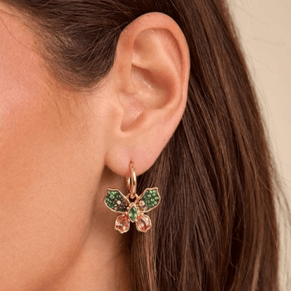 Kaleidoscope Drop-Wing Hoops Earrings