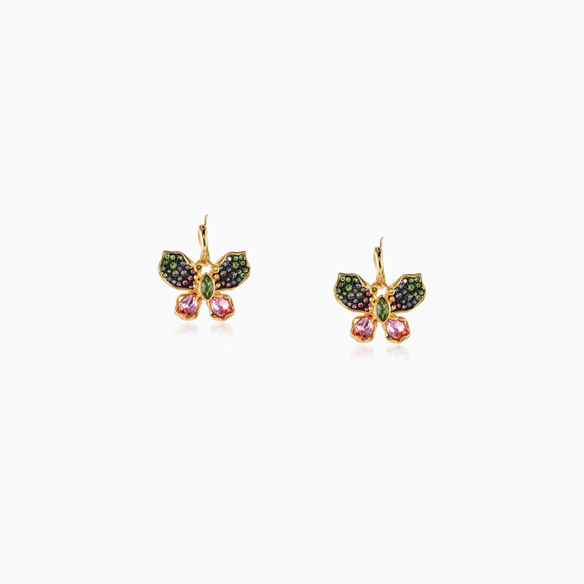 Kaleidoscope Drop-Wing Hoops Earrings