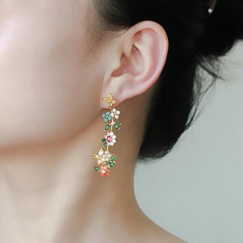 Wildflower Vine Drop Earrings