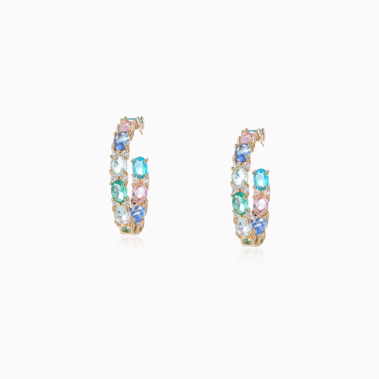 Multi-color Split C-Hoop Earrings