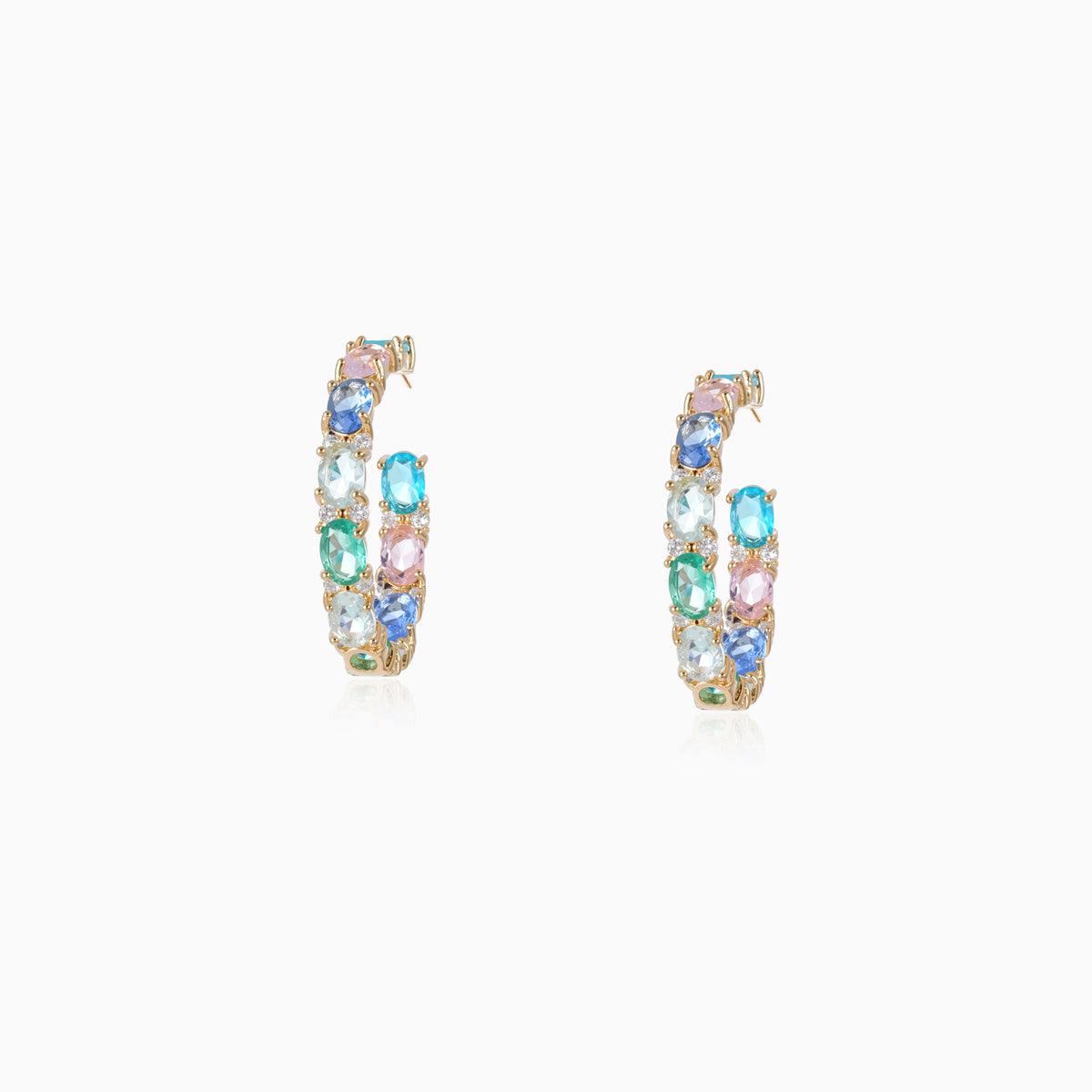 Multi-color Split C-Hoop Earrings