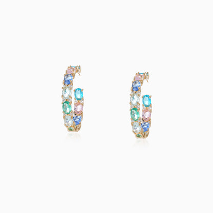 Multi-color Split C-Hoop Earrings