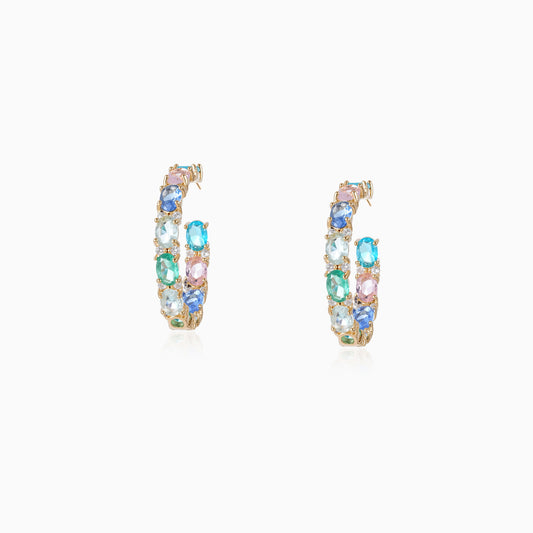 Multi-color Split C-Hoop Earrings
