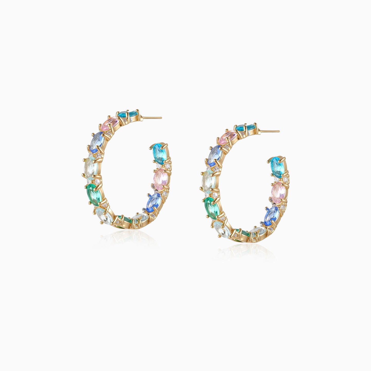 Multi-color Split C-Hoop Earrings