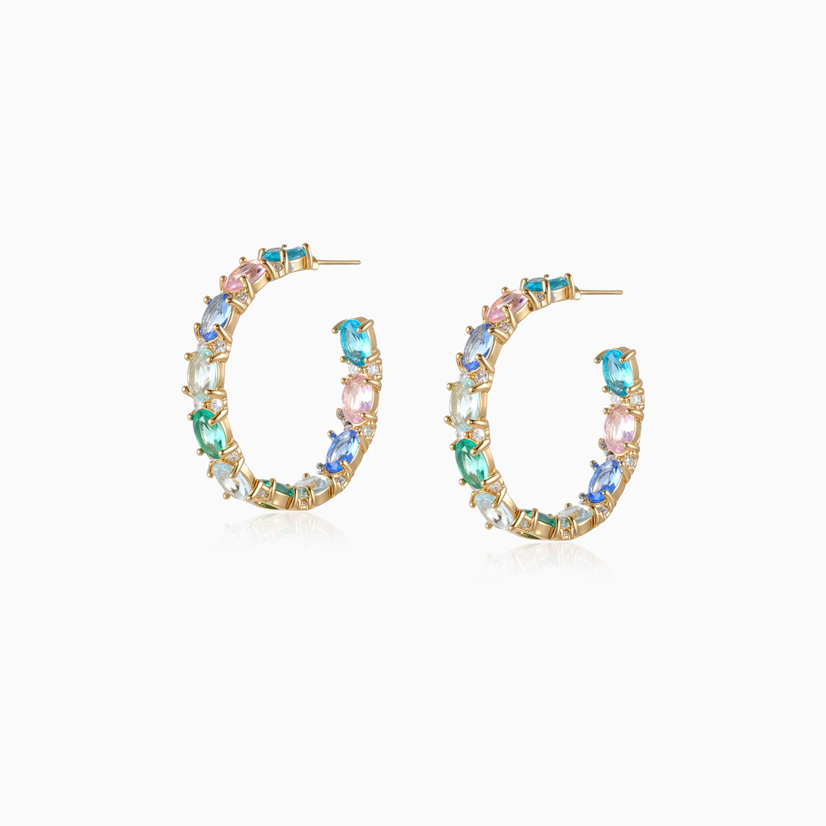 Multi-color Split C-Hoop Earrings