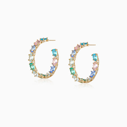 Multi-color Split C-Hoop Earrings