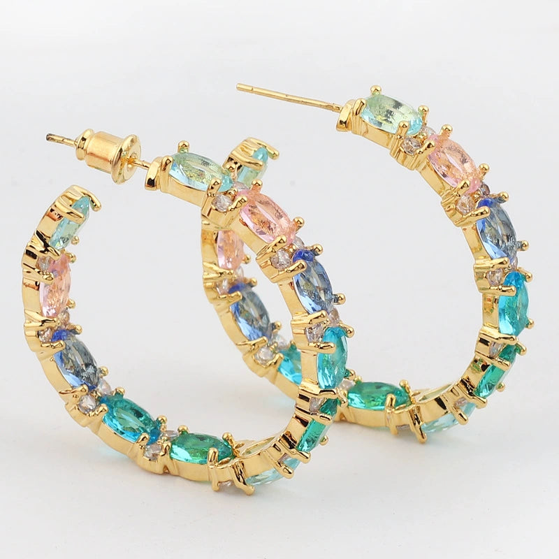 Multi-color Split C-Hoop Earrings