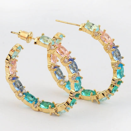 Multi-color Split C-Hoop Earrings