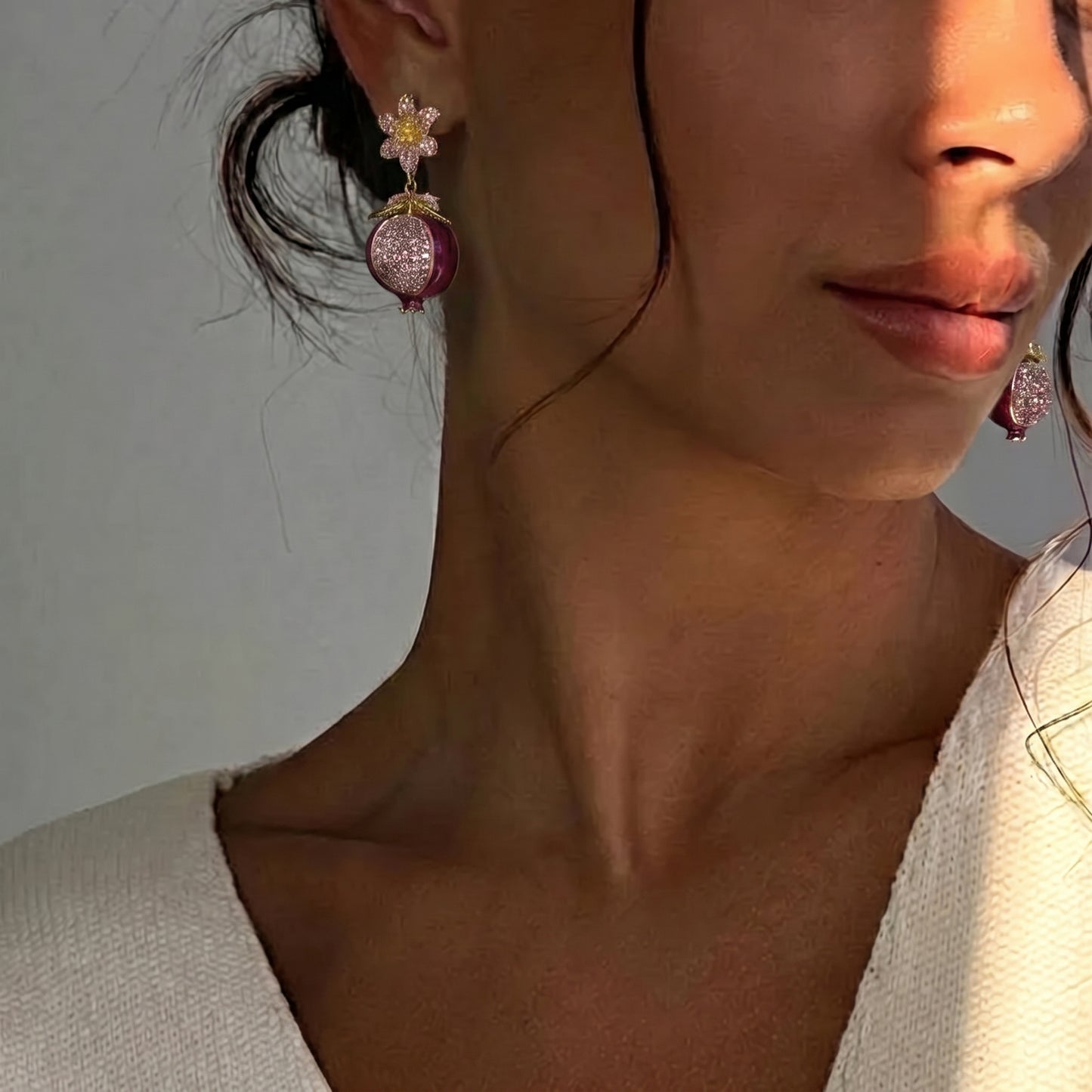 Juicy Pomegranate Charm Earrings