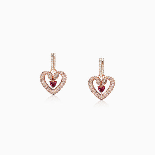Sparking Heart Hoop Earrings