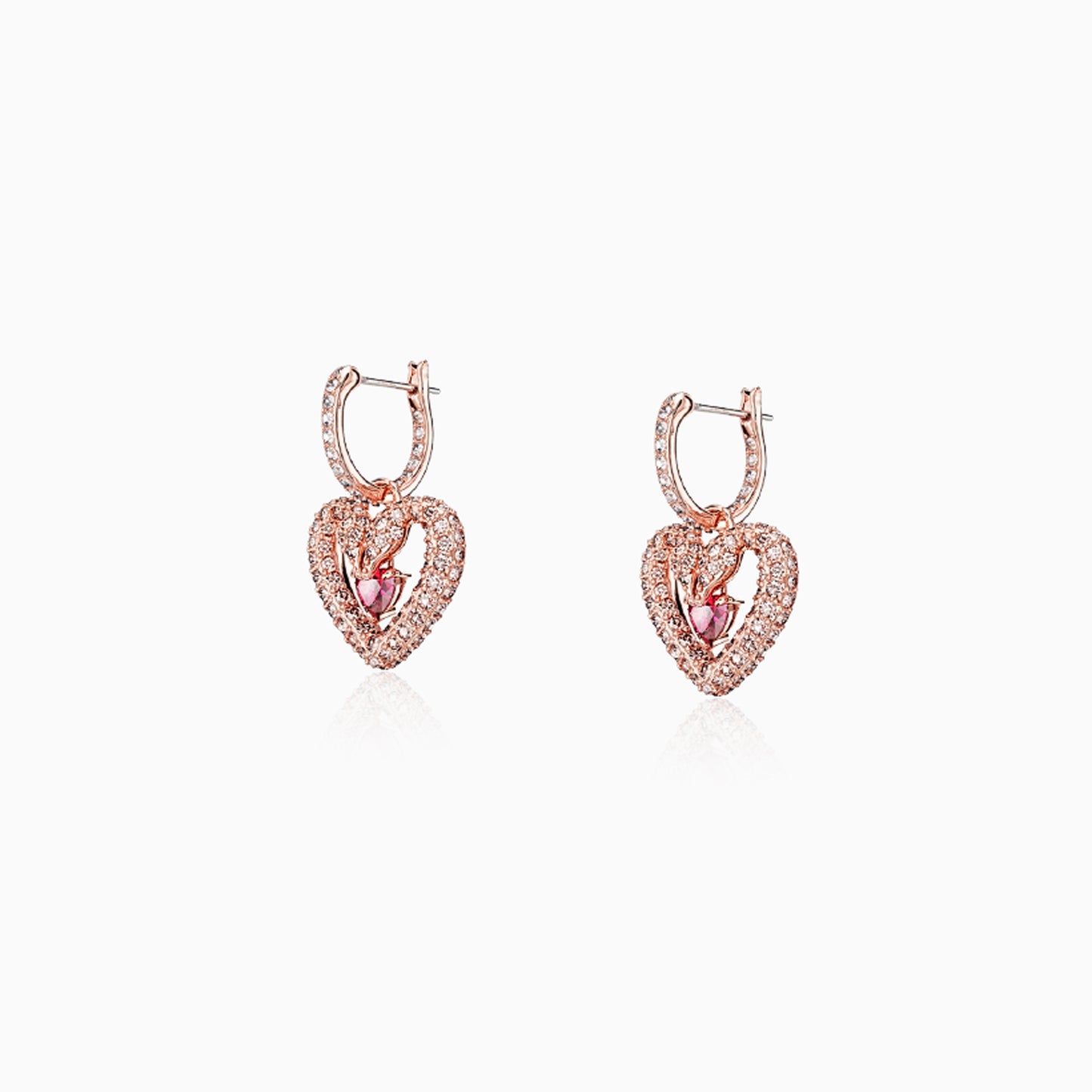 Sparking Heart Hoop Earrings