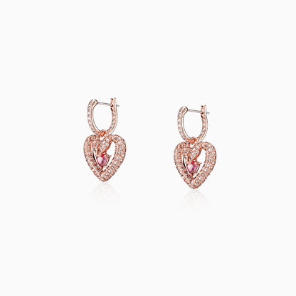 Sparking Heart Hoop Earrings