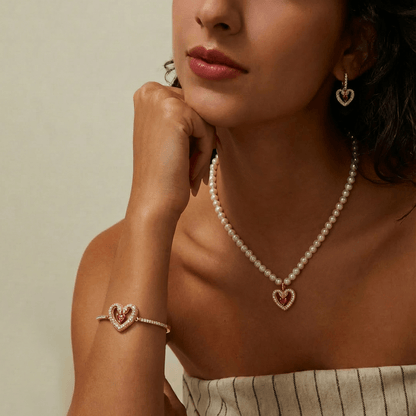 Sparking Heart Hoop Earrings