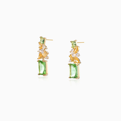 Emerald Collage Drop Earrings