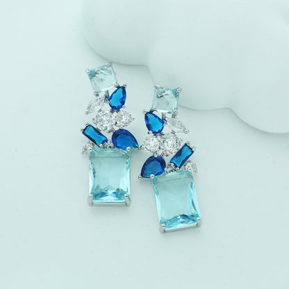 Emerald Collage Drop Earrings