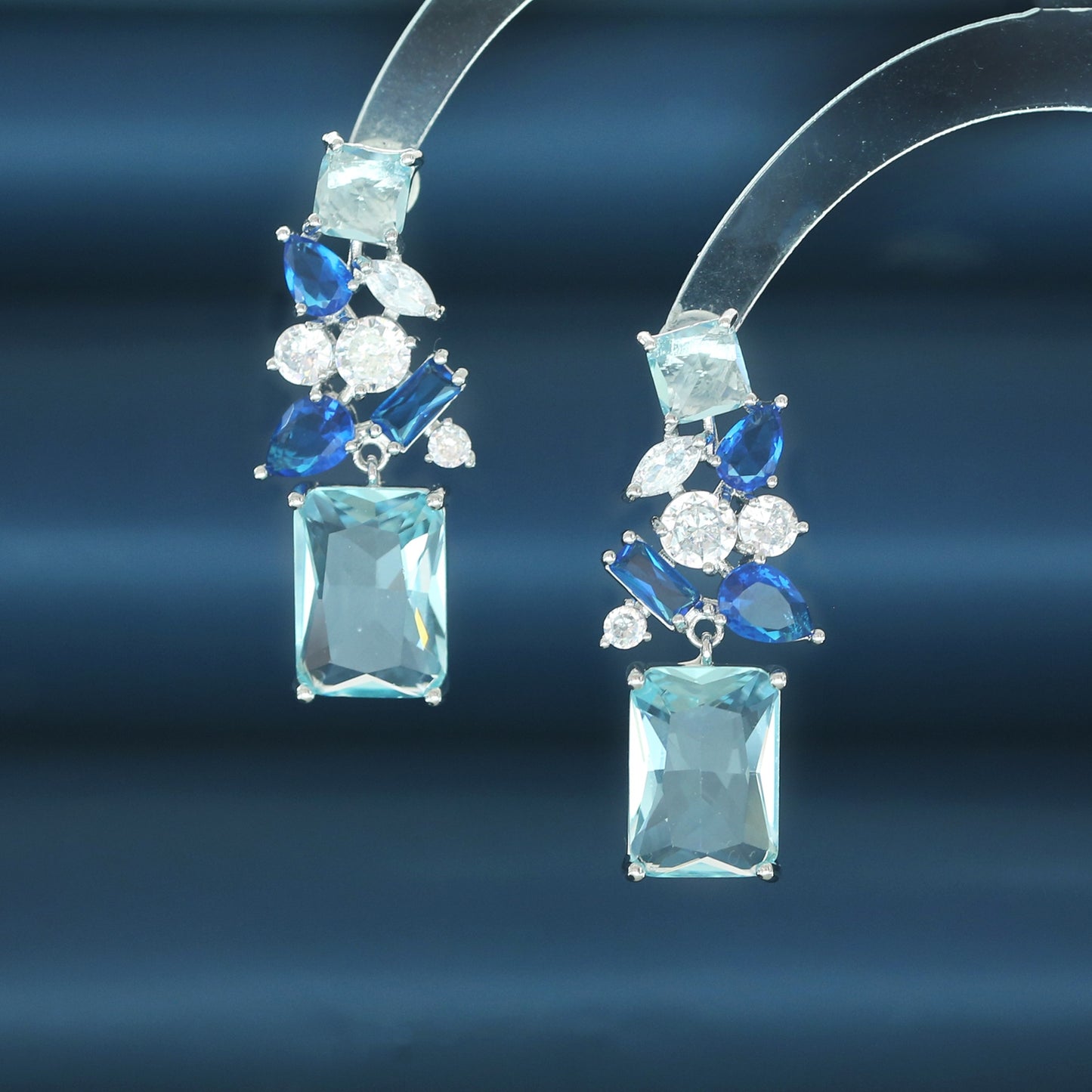 Emerald Collage Drop Earrings