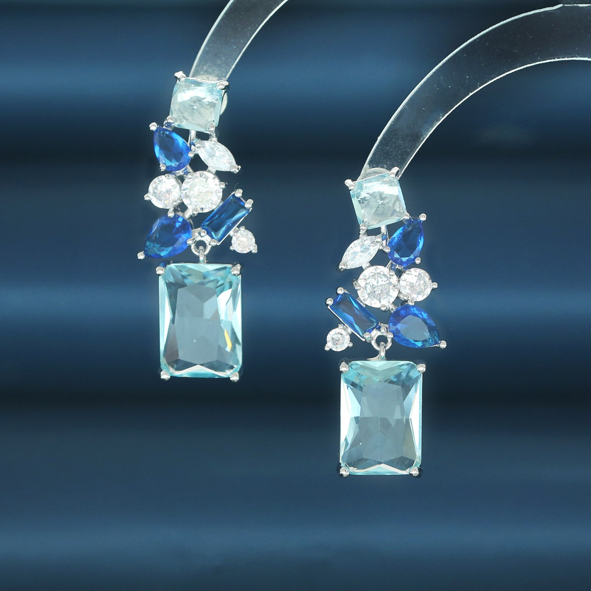 Emerald Collage Drop Earrings