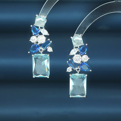 Emerald Collage Drop Earrings