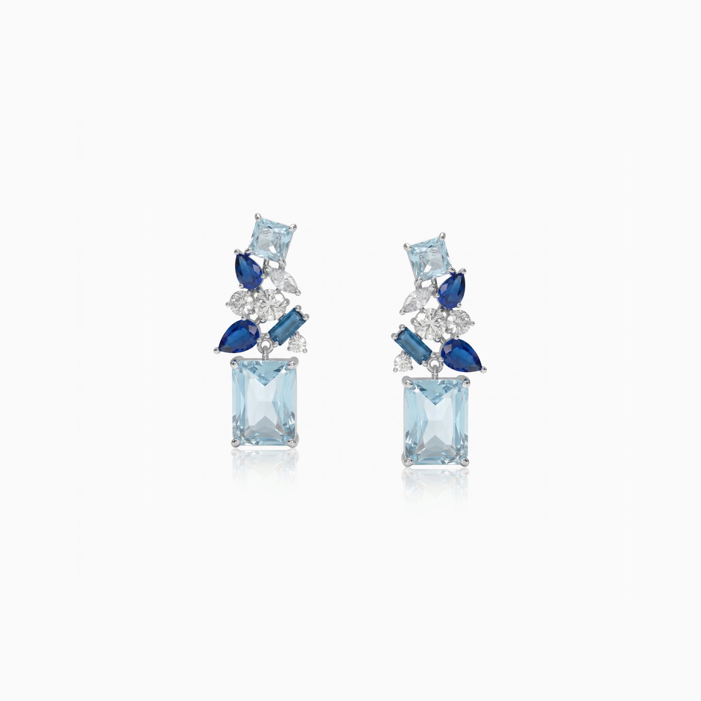 Emerald Collage Drop Earrings