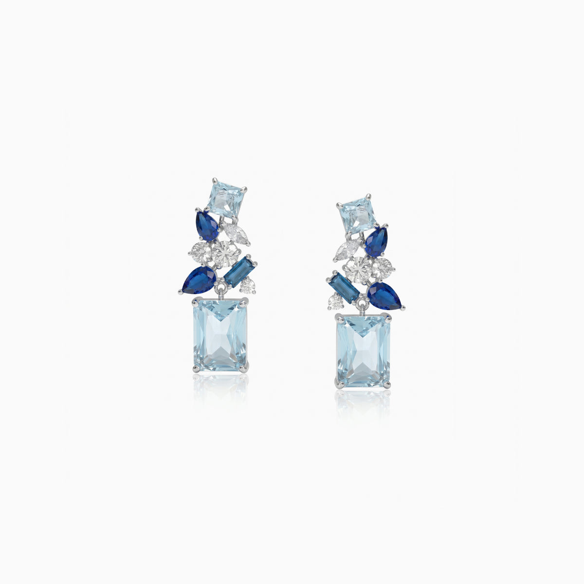 Emerald Collage Drop Earrings