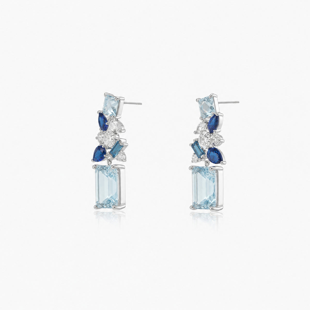 Emerald Collage Drop Earrings