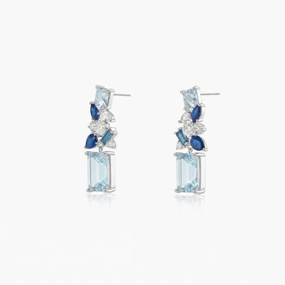 Emerald Collage Drop Earrings