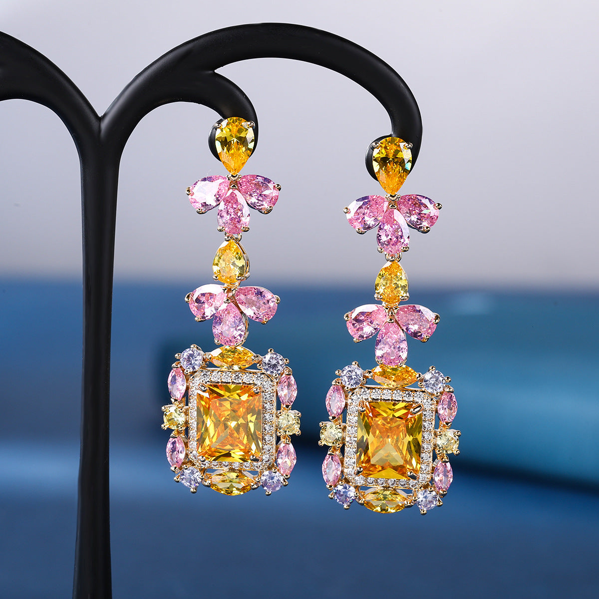 Petal Cushion Drop Earrings