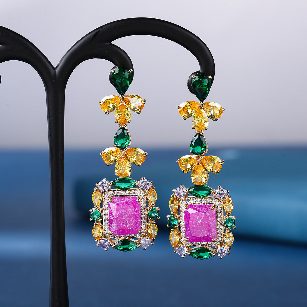 Petal Cushion Drop Earrings