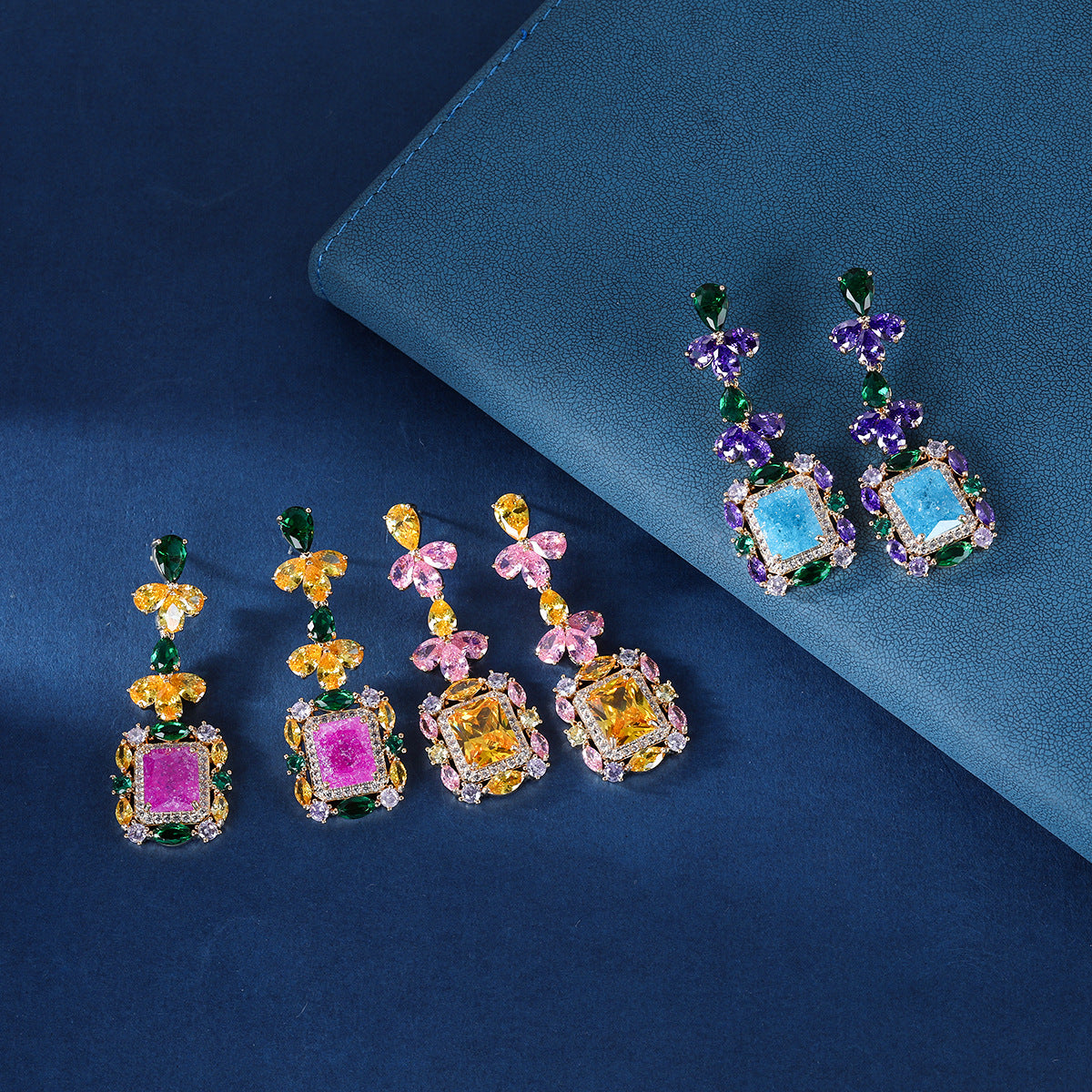 Petal Cushion Drop Earrings